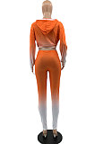 Black Wholesale Gradient Long Sleeve Loose Hoodie Skiny Pants Sport Sets KSN88011-1