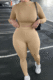 Apricot Wholesale Modest Long Sleeve O Neck Crop Top Skiny Pants Sport Sets SX1738131-7