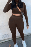 Pink Wholesale Modest Long Sleeve O Neck Crop Top Skiny Pants Sport Sets SX1738131-4