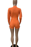 Black Autumn Winter Euramerican Women Bandage Lacing Hollow Out Long Sleeve Romper Shorts LD81027-2