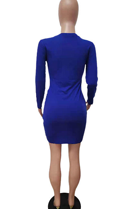 Wine Red Euramerican Women Bodycon Individuality Split Solid Color Mini Dress LD81020-3