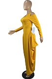 Black New Autumn Long Sleeve Off Shoulder Zip Front Loose Lantern Dress ZQ8121-1