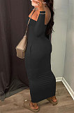 Black Elegant Solid Color Strapless Slim Fitting Long Dress YSH86264-1