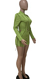 Orange Autumn Winter Euramerican Women Bandage Lacing Hollow Out Long Sleeve Romper Shorts LD81027-3