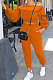 Orange Women Lantern sleeve Pure Color Bodycon Fashion A Word Shoulder Elastic Force Pants Sets MR2117-1