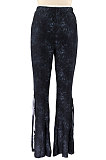 Rose Red Euramerican Bodycon Tassel Casual Long Pants High Waist Tiny Flared Pants KZ2132-3