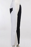 Light Blue Contrast Color Palm Tight High Waist Spliced Sexy Jeans Pants FLY21444-2