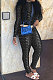 Black Women Fashion Autumn Winter Sexy Stand Collar Tight Printing Long Sleeve Milk Silk Pants Sets MR2115-2