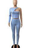 Orange Wholesale Autumn Single Sleeve Top Pencil Pants Two-Piece YSH86262-3