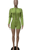 Black Autumn Winter Euramerican Women Bandage Lacing Hollow Out Long Sleeve Romper Shorts LD81027-2
