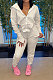 Gray Euramerican Pure Color Zipper Hooded Lady Long Sleeve Long Pants Casual Sport Two-Pieces KZ2136-2