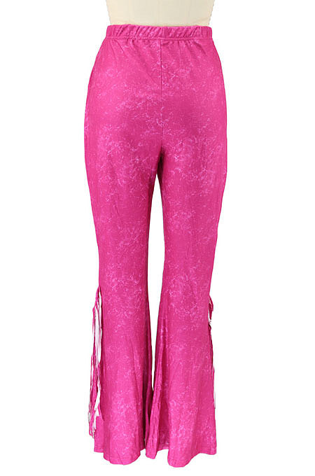 Black Euramerican Bodycon Tassel Casual Long Pants High Waist Tiny Flared Pants KZ2132-2