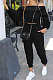 Black Women Lantern sleeve Pure Color Bodycon Fashion A Word Shoulder Elastic Force Pants Sets MR2117-2
