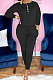 Black Euramerican Women Autumn Fashion Sport Cotton Pure Color Pocket Pants Sets PH1241-1