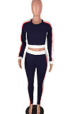 SUPER WHOLESALE|Euramerican Women Casual Sexy Spliced Long Sleeve Pants Sets W8051