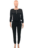 Pink Euramerican Women Autumn Fashion Sport Cotton Pure Color Pocket Pants Sets PH1241-2