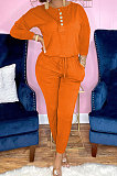 Pink Euramerican Women Autumn Fashion Sport Cotton Pure Color Pocket Pants Sets PH1241-2