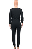 Orange Euramerican Women Autumn Fashion Sport Cotton Pure Color Pocket Pants Sets PH1241-3