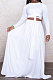 White Euramerican Women Casual Fashion Long Sleeve Solid Color Tied Skirts Sets PH13251-1