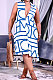 Blue Women Euramerican Fashion Printing Irregular Single-Breasted Sleeveless T Shirt/Shirt Dress MA6731-3
