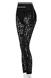 White Autumn Lace Spliced Collect Waist Bodycon Hip Raise Pencil Pants BLG44970-1