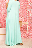 Red Euramerican Women Irregular Lower Hem Long Sleeve Pure Color Long Dress JR3642-1