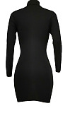 Orange Women Long Sleeve Letters Printing Pure Color Mid Waist Mini Dress YBS86733-3