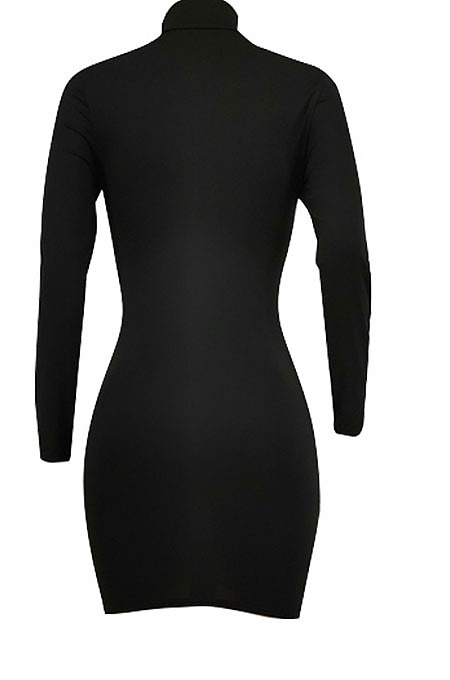 Orange Women Long Sleeve Letters Printing Pure Color Mid Waist Mini Dress YBS86733-3