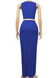 Green Euramerican Sexy Women Sleeveless Solid Color Tank Tight At Home Casual Skirts Sets KZ152-7