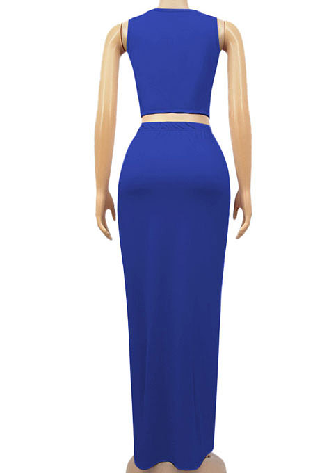 Black Euramerican Sexy Women Sleeveless Solid Color Tank Tight At Home Casual Skirts Sets KZ152-4