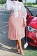 Pink Simple Chiffon Pure Color Pleated Skirts TRS1177-1