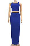 Red Euramerican Sexy Women Sleeveless Solid Color Tank Tight At Home Casual Skirts Sets KZ152-3