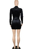 Blue Euramerican Women Sexy Korea Velvet Mesh Spaghetti Spliced Long Sleeve SH7283-3