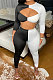 Black Wholesale Spliced Long Sleeve Hollow Out Strapless Bodycon Pants Two-Piece ORY5205
