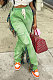 Light Green Euramerican Casual Fashion Pure Color Stereoscopic Pocket Tassel Tied Long Pants MLM9076-5