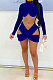 Blue Euramerican Women Sexy Korea Velvet Mesh Spaghetti Spliced Long Sleeve SH7283-3
