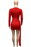 Black Women Club Party Sequins Hollow Out Streamer Pure Color Mini Dress Q947-3