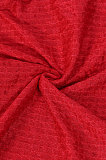 Red Euramerican Women Club Suit Solid Color Hollow Out Sequins Evening Dress Sexy Long Dress Q942