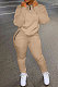 Khaki Autumn Winter New Long Sleeve Stand Neck Zipper Jumper Sweat Pants Sport Sets YX9292-5