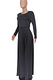 Red Women Trendy Joket Casual Pure Color Loose Pants Sets ED8522-2
