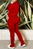 Black Sport Women Solid Color Zipper Cardigan Split Pants Sets HR8192 -1