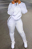 Black Autumn Winter New Long Sleeve Stand Neck Zipper Jumper Sweat Pants Sport Sets YX9292-1