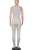 Apricot Euramerican Fashion Women Tight Super Elastic Tank Pure Color Pants Sets HR8186-3