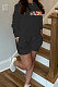 Black Casual Pattern Print Long Sleeve Round Neck T-Shirt Shorts Sport Sets ZNN9109-2