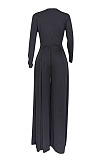 Black Women Trendy Joket Casual Pure Color Loose Pants Sets ED8522-1