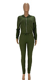 Pink Autumn Winter Velvet Long Sleeve Zip Front Hoodie Pencil Pants Sport Sets YT3289-4