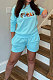 Light Blue Casual Pattern Print Long Sleeve Round Neck T-Shirt Shorts Sport Sets ZNN9109-1