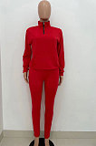 Black Autumn Winter New Long Sleeve Stand Neck Zipper Jumper Sweat Pants Sport Sets YX9292-1