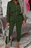 Pink Autumn Winter Velvet Long Sleeve Zip Front Hoodie Pencil Pants Sport Sets YT3289-4