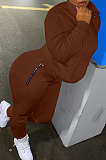 Black Autumn Winter New Long Sleeve Stand Neck Zipper Jumper Sweat Pants Sport Sets YX9292-1
